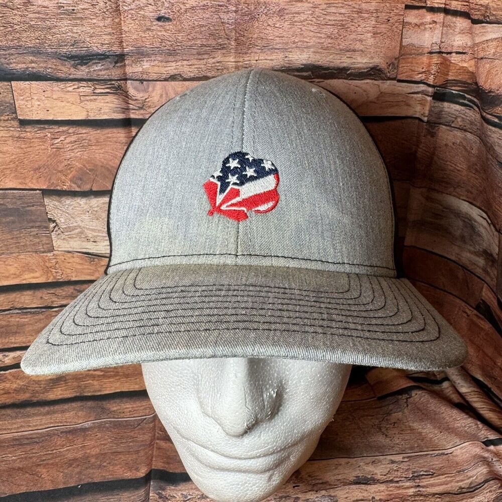 Nexgen Patriotic American Flag Embroidered Patch Trucker Snapback Hat Cap Gray